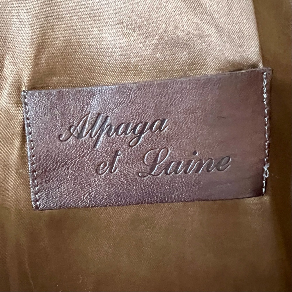 Vintage Alpaca / Wool / Mohair Blend Double-Breasted Coat in Tobacco Brown - Picture 8 of 13